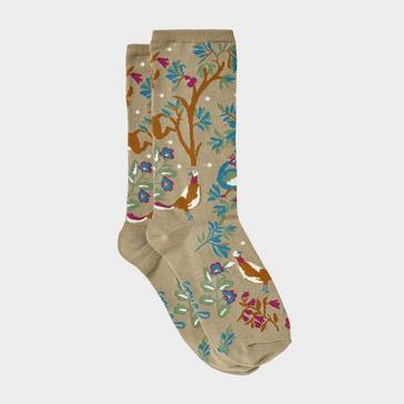 Multi Joules Womens Excellent Everyday Pair Of Socks Cream Woodland