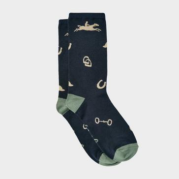 Blue Joules Womens Excellent Everyday Pair Of Socks Navy Horse