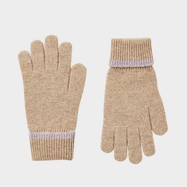 Beige Joules Womens Eloise Knitted Gloves Oat