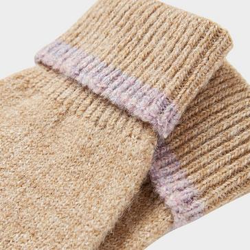 Beige Joules Womens Eloise Knitted Gloves Oat