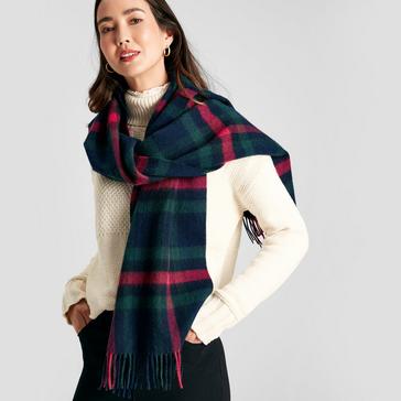 Blue Joules Womens Langtree Scarf Navy Pink Check