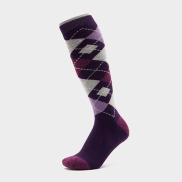Purple Heat Holders Womens Earlton Argyle Socks Purple