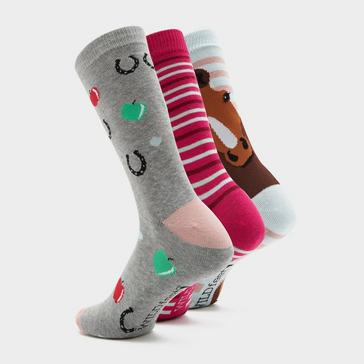 Multi Platinum Adults Wild Feet 3 Pack Socks Horsing Around