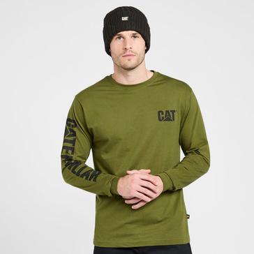 Green CAT Men's Trademark Long Sleeve Tee