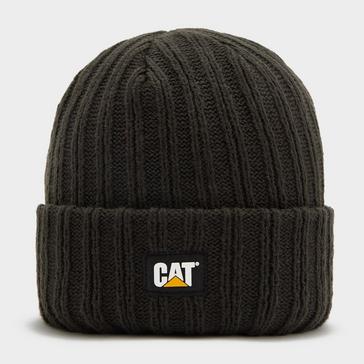 Black CAT Logo Ribbed Beanie