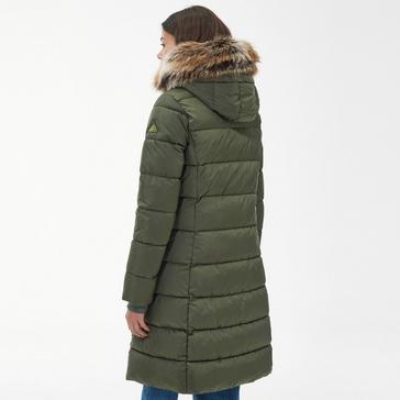 Green Barbour Womens Rosoman Quilted Jacket Deep Olive