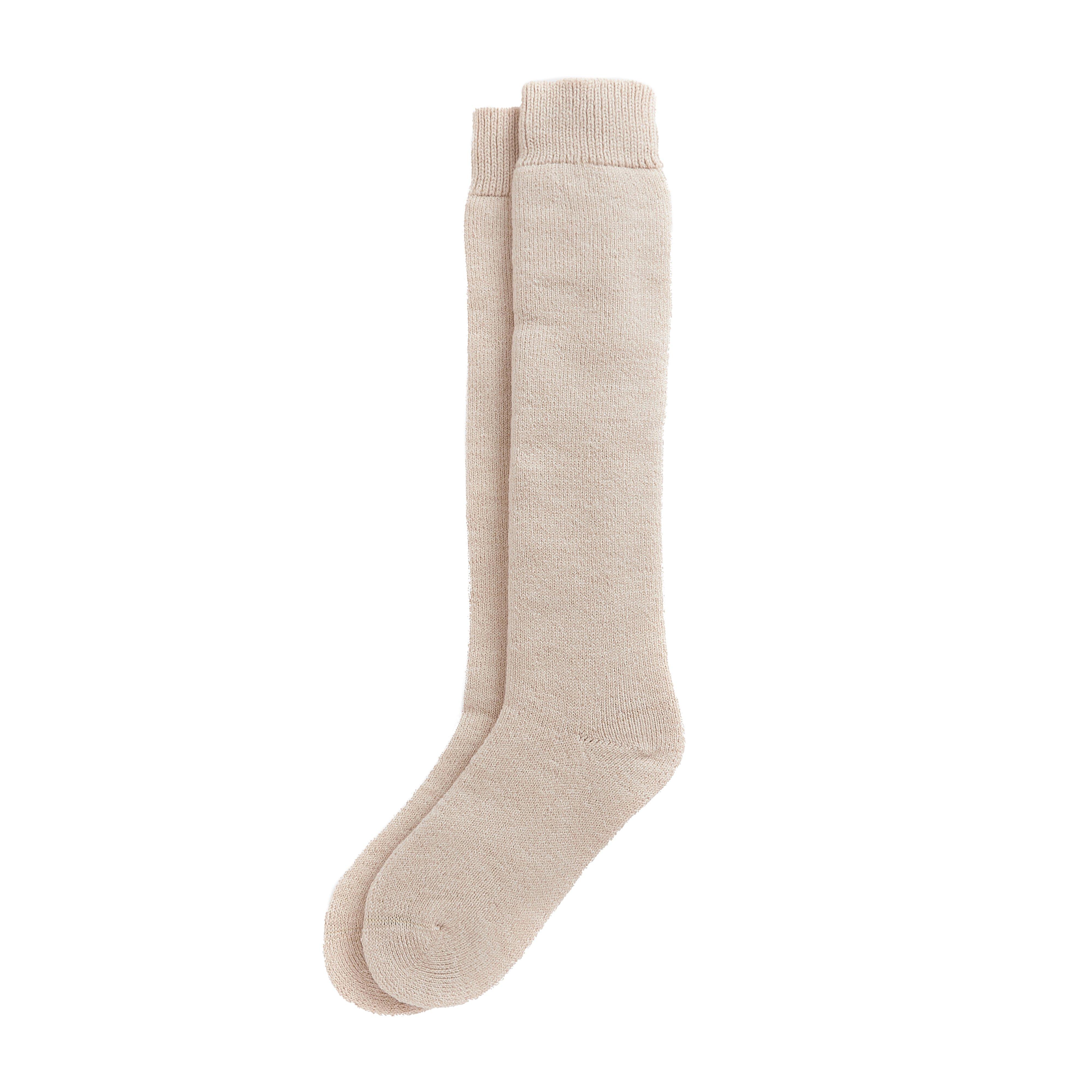 Womens Knee Length Wellington Socks Sand Beige