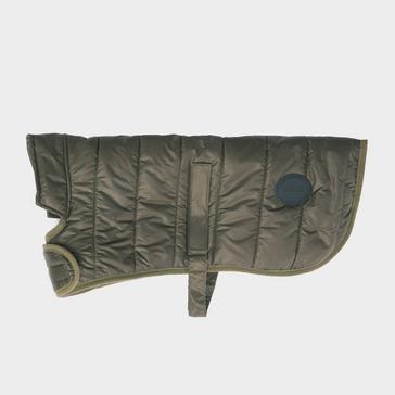 Green Barbour Baffle Quilted Dog Coat Dark Olive