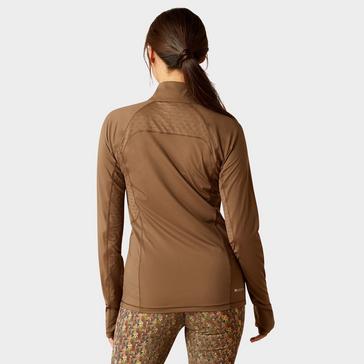 Brown Ariat Womens Lowell 2.0 1/4 Zip Base Layer Canteen