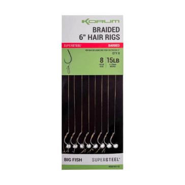 MULTI KORUM Big Fish Braided Hair Rigs 6” Size 8 Barbed