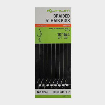 Black KORUM Big Fish Quickstop Hair Rigs 6 Inch Barbed Size 10