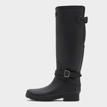 Black Hunter Womens Original Refined Adjustable Tall Wellington Boots Black