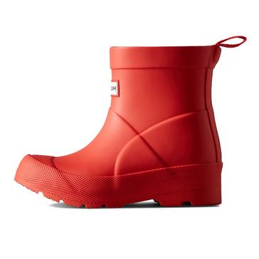 Red Hunter Kids Play Wellington Boots Logo Red