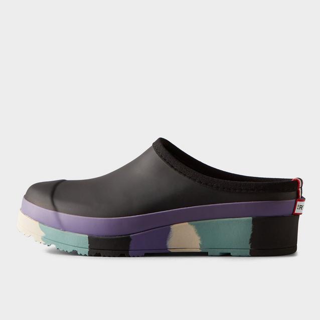 Multi Hunter Womens Play Striped Sole Clogs Willow Black/Tempered Mauve/Birdseye Blue/Skimmed Stone image 1
