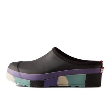 Multi Hunter Womens Play Striped Sole Clogs Willow Black/Tempered Mauve/Birdseye Blue/Skimmed Stone