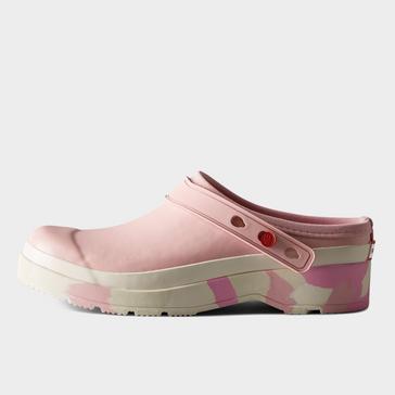 Multi Hunter Womens Play Colour Splash Sole Strap Clogs Faded Rose/Shaded White/Pink Fizz/Skimmed Stones
