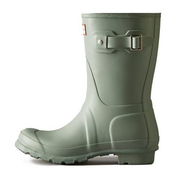 Green Hunter Womens Original Short Gloss Wellington Boots Sweet Gale Green