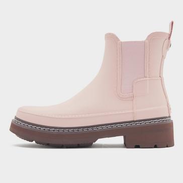 Pink Hunter Womens Refined Stitch Detail Chelsea Wellington Boots Pink
