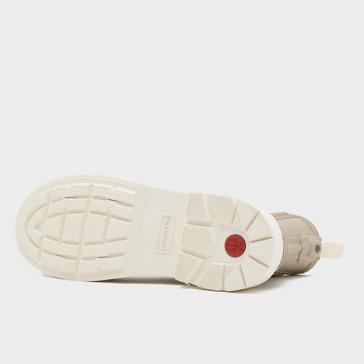 Beige/Cream Hunter Womens Refined Stitch Detail Chelsea Wellington Boots Skimming Stone/White