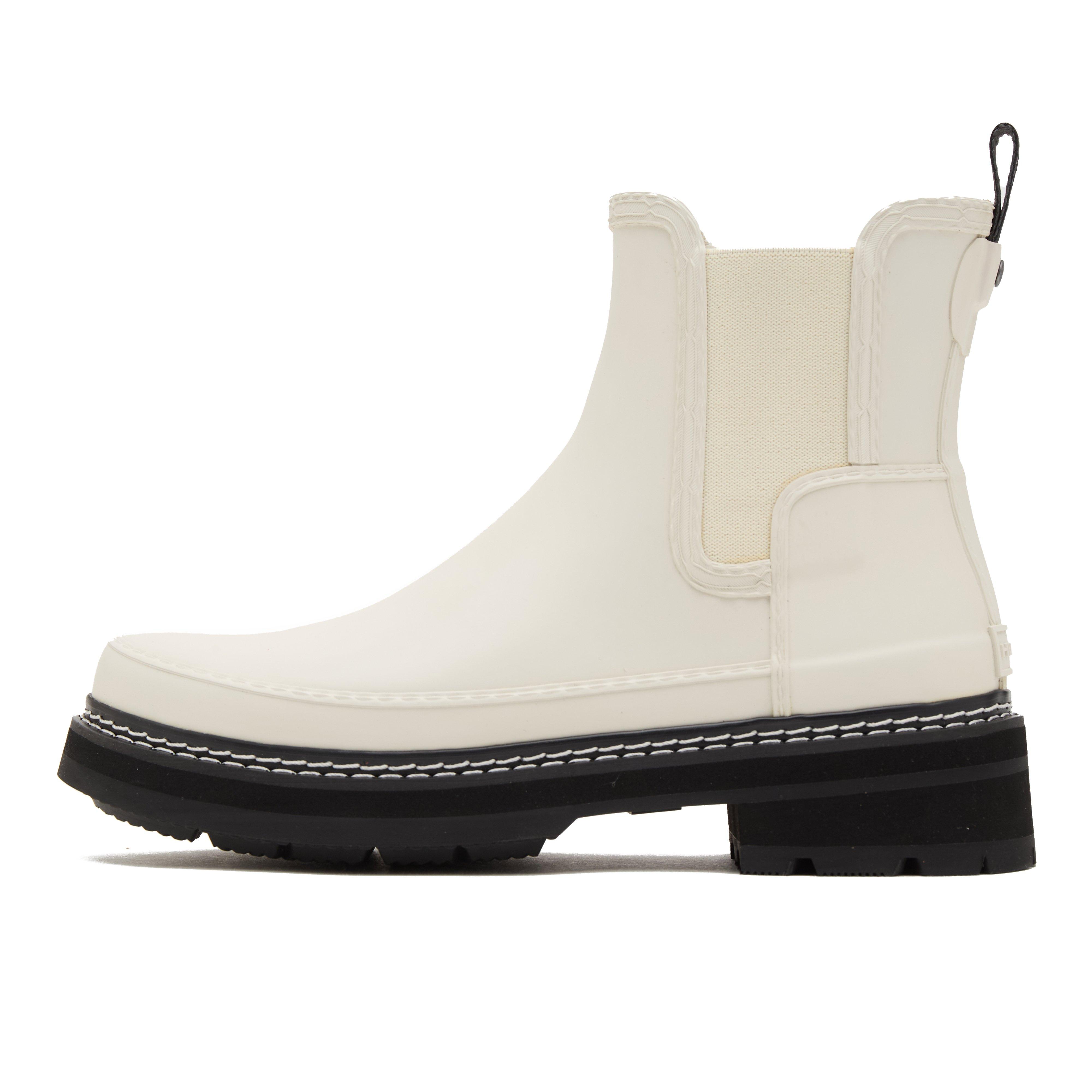Womens Refined Stitch Detail Chelsea Wellington Boots White
