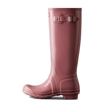 Purple Hunter Womens Original Tall Gloss Wellington Boots Tufted Purple