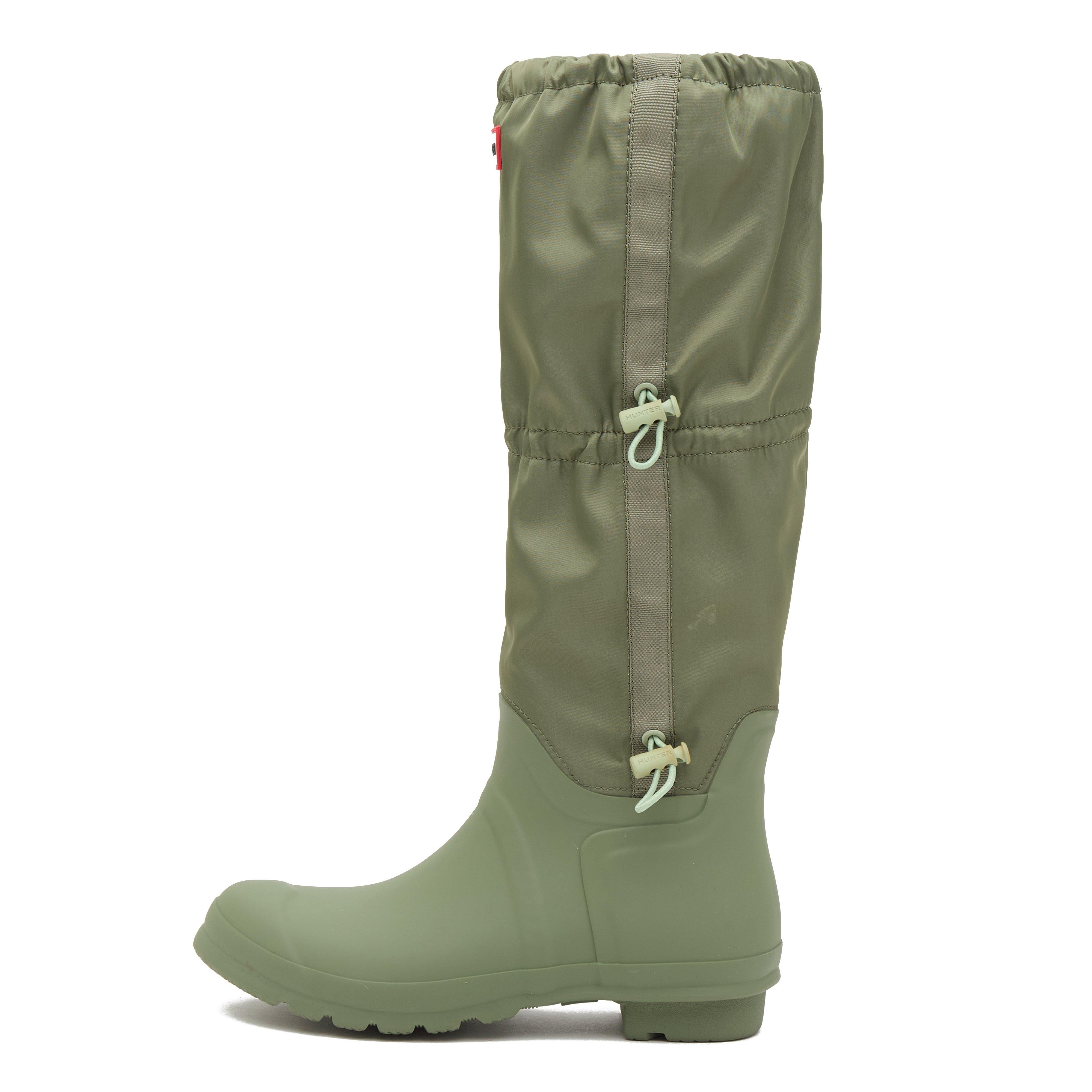 Womens Travel Tall Wellington Boots Green