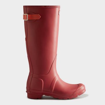 Red Hunter Womens Tall Back Adjustable Wellington Boots Red