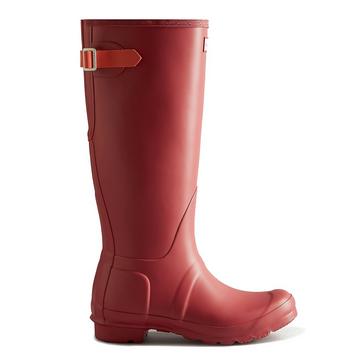 Red Hunter Womens Tall Back Adjustable Wellington Boots Red