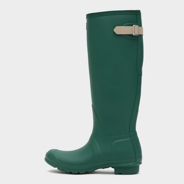 Green Hunter Womens Tall Back Adjustable Wellington Boots Green
