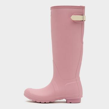 Pink Hunter Womens Tall Back Adjustable Wellington Boots Light Pink