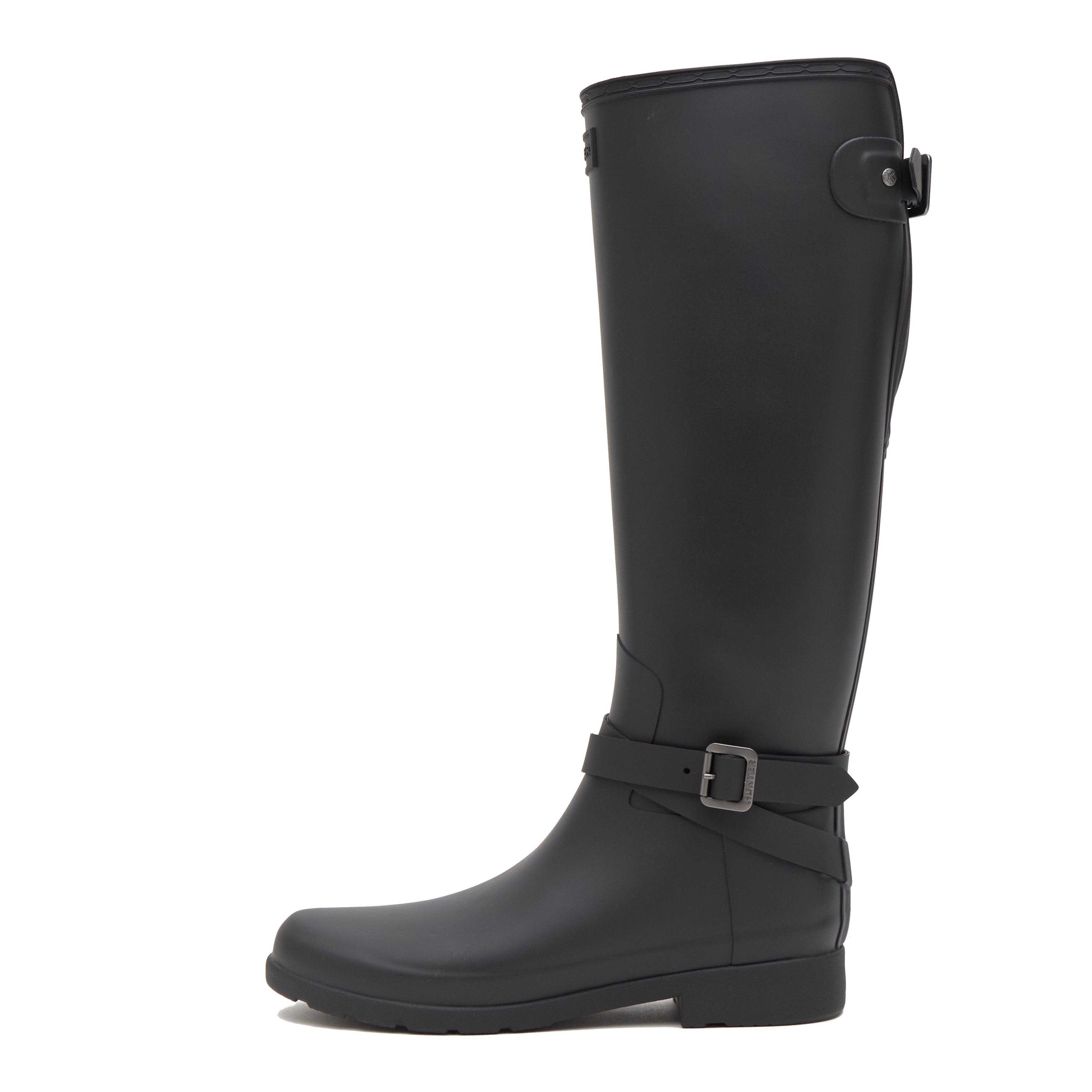 Womens Original Refined Back Adjustable Tall Wellington Boots Black