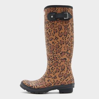 Womens Original Tall Leopard Print Wellington Boots Black/Brown