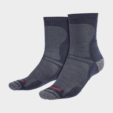 Dark Blue Bridgedale Men's Hiking Ultralight T2 Merino Wool Performance Crew Socks