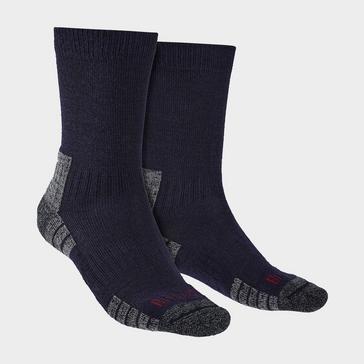Dark Blue Bridgedale Men's Hiking Lightweight Merino Wool Performance Boot Socks