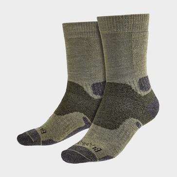 Green Bridgedale Men's Hiking Midweight Merino Wool Performance Boot Socks