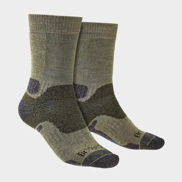 Green Bridgedale Men's Hiking Midweight Merino Wool Performance Boot Socks
