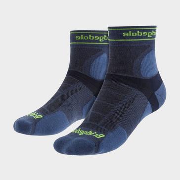 Blue Bridgedale Men's Trail Running Ultralight T2 Merino Wool Sport 3/4 Crew Socks