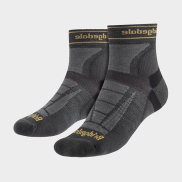 Grey Bridgedale Men's Trail Running Ultralight T2 Merino Wool Sport 3/4 Crew Socks