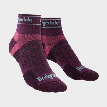 Purple Bridgedale Women's Trail Running Ultralight T2 Merino Wool Sport Low Cut Socks