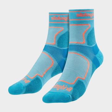Blue Bridgedale Women's Trail Running Ultralight T2 Coolmax Sport 3/4 Crew Socks