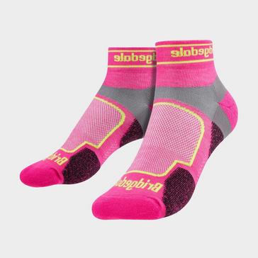 Pink Bridgedale Women's Trail Running Ultralight T2 Coolmax Sport Low Cut Socks