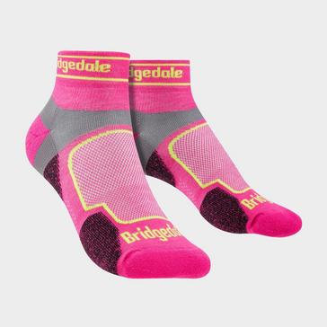 Pink Bridgedale Women's Trail Running Ultralight T2 Coolmax Sport Low Cut Socks