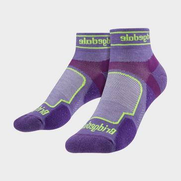 Purple Bridgedale Women's Trail Running Ultralight T2 Coolmax Sport Low Cut Socks