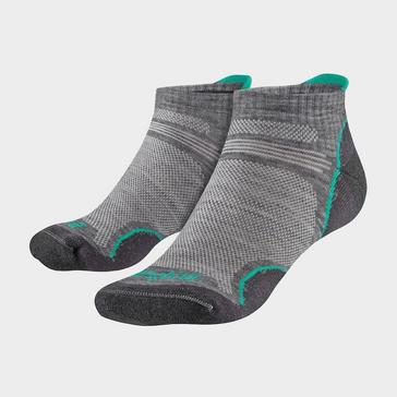 Grey Bridgedale Women's Hiking Ultralight T2 Merino Wool Performance Low Cut Socks