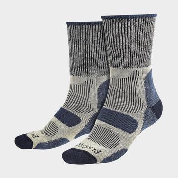 Dark Blue Bridgedale Men's Hiking Lightweight Cotton Cool Cushioned Boot Socks
