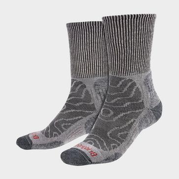 Grey Bridgedale Men's Hiking Lightweight Merino Wool Cushioned Boot Socks