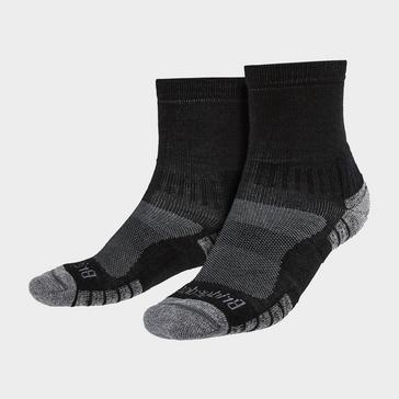 Black Bridgedale Men's Hiking Lightweight Merino Wool Performance 3/4 Crew Socks