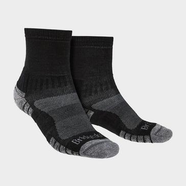 Black Bridgedale Men's Hiking Lightweight Merino Wool Performance 3/4 Crew Socks