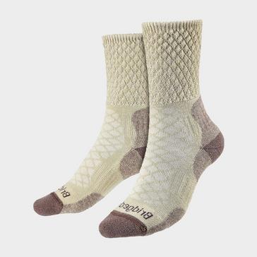 Beige Bridgedale Women's Hiking Lightweight Merino Wool Cushioned Boot Socks