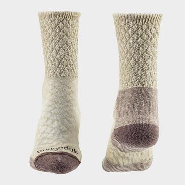 Beige Bridgedale Women's Hiking Lightweight Merino Wool Cushioned Boot Socks